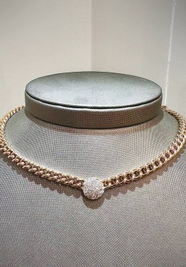 Crivelli Grumettone necklace rose gold with diamonds CRV22306