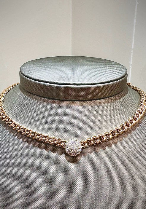 Crivelli Grumettone necklace rose gold with diamonds CRV22306