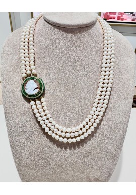 Collana Soara in argento, con perle e cameo SOA2451