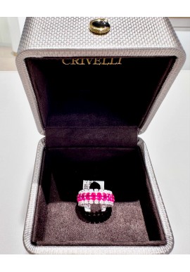 Anello Crivelli in oro bianco con diamanti e rubini CRV2522