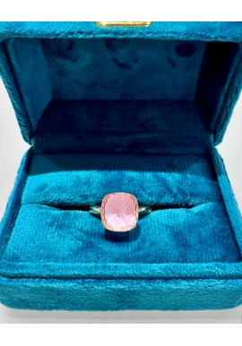 Anello Labrio' in oro giallo e quarzo rosa 3001.G