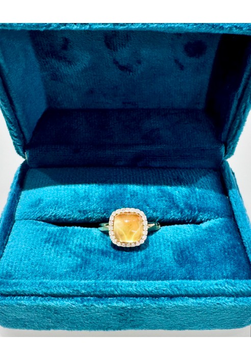 Anello Labrio' in oro giallo e quarzo citrino 3050.G