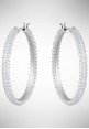 Swarovski Stone Hoop Pierced Earrings, White, Rhodium plating 5389432