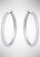 Swarovski Stone Hoop Pierced Earrings, White, Rhodium plating 5389432